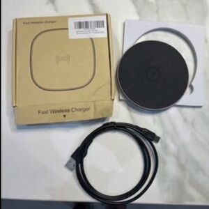 Car Wireless TS16 Qi 10W Non-Slip Wireless Charger Round Docking Pad Black